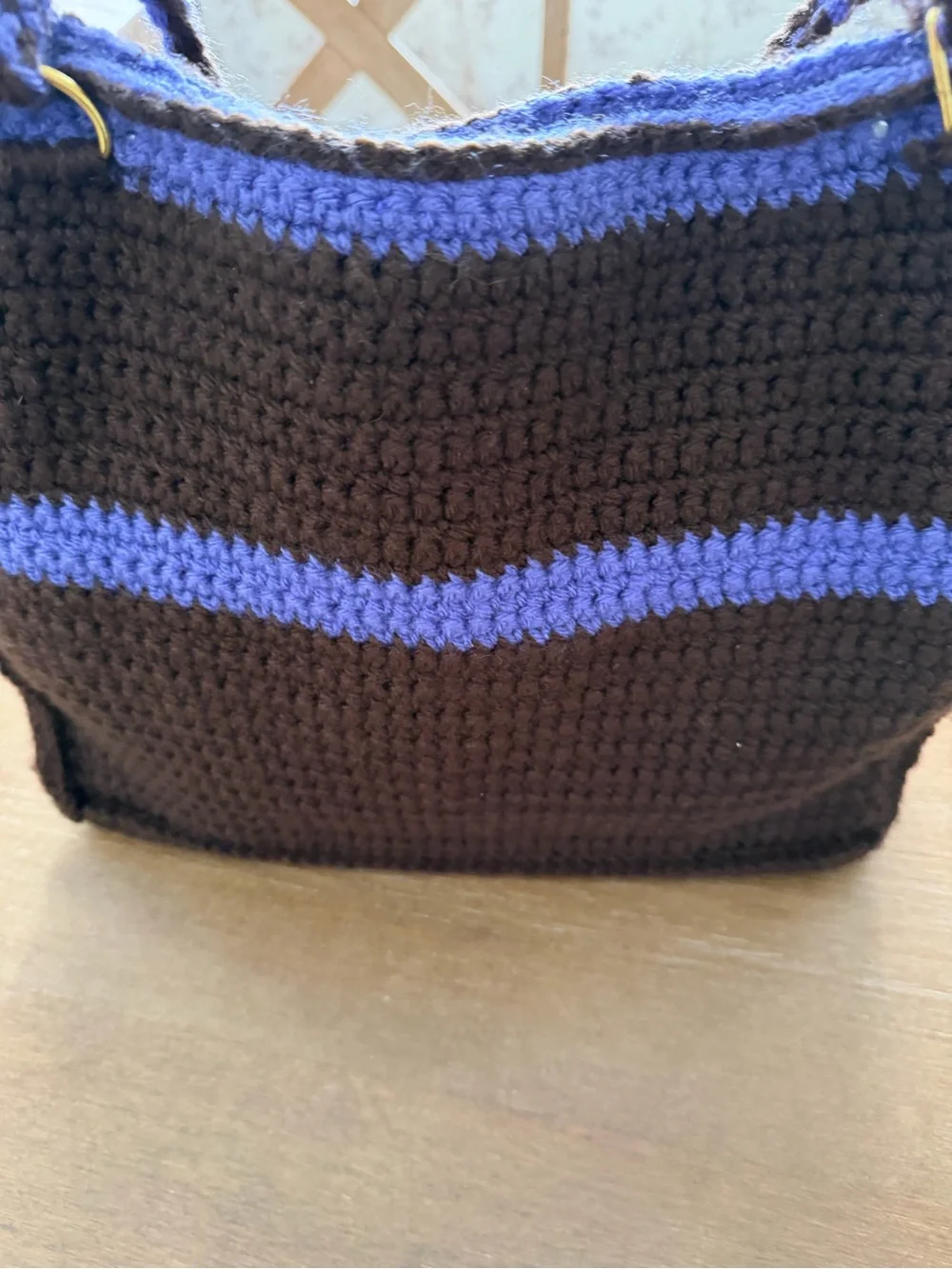 Y2K Crochet Tote Bag in Brown and Purple - Women Bags